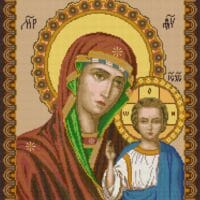 Maica Domnului cu Pruncul în brațe - kit broderie de mână