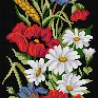 Aranjament cu flori de vară - kit broderie de mână