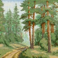 Pădurea de molid - kit broderie de mână