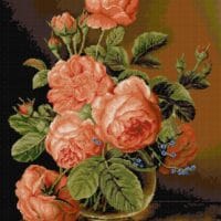 Vas de sticlă cu trandafiri - kit complet