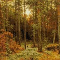 Pădurea de pini - kit broderie de mână