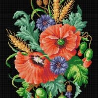 Maci și albăstrele - Kit broderie de mână